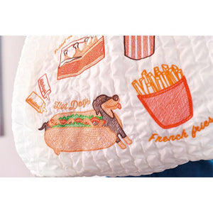 Fast Food Embroidered Shopping Bag