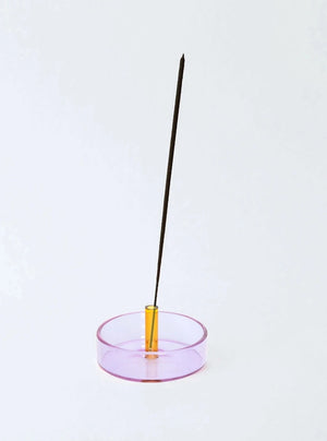 Duo Tone Glass Incense Holder - Lilac/Peach
