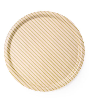 Round Birch Striped Wood Tray + other colours