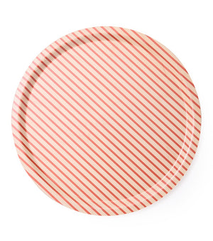 Round Birch Striped Wood Tray + other colours