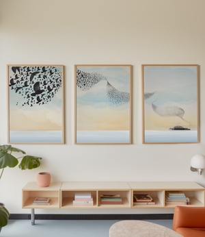 Starling Murmuration Triptych prints