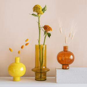 Recycled Yellow Opaque Glass Vase