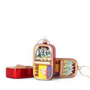Tin of Sardines Glass Hanging Christmas Decoration