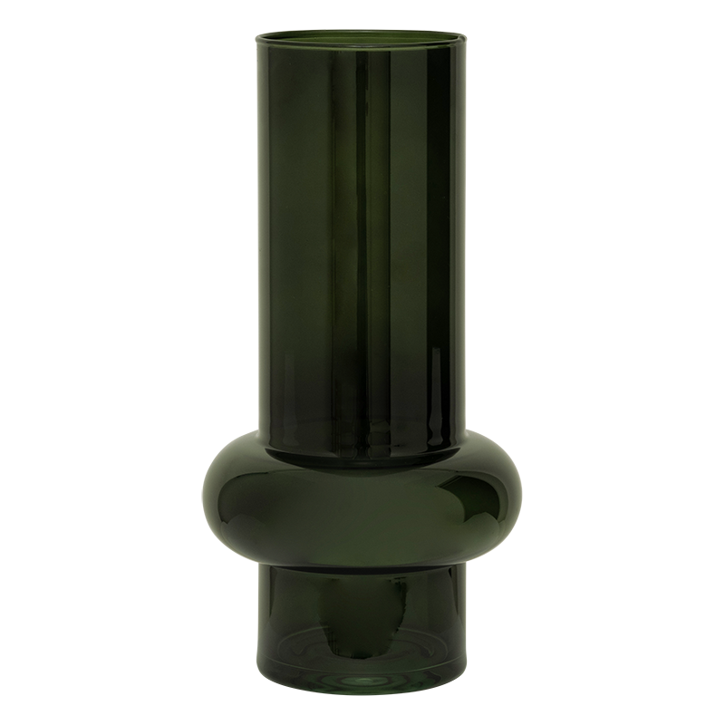 Riffle Green Recycled Glass Tummy Vase