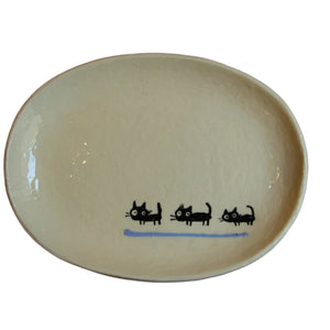 Medium Japanese Cat Plate - various colours