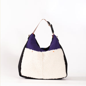 Fluffy & Lively Tote Bag - Black /Purple /White