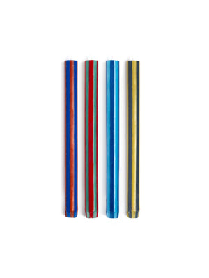 Mixed Stripe Dinner Candles - Various Colours