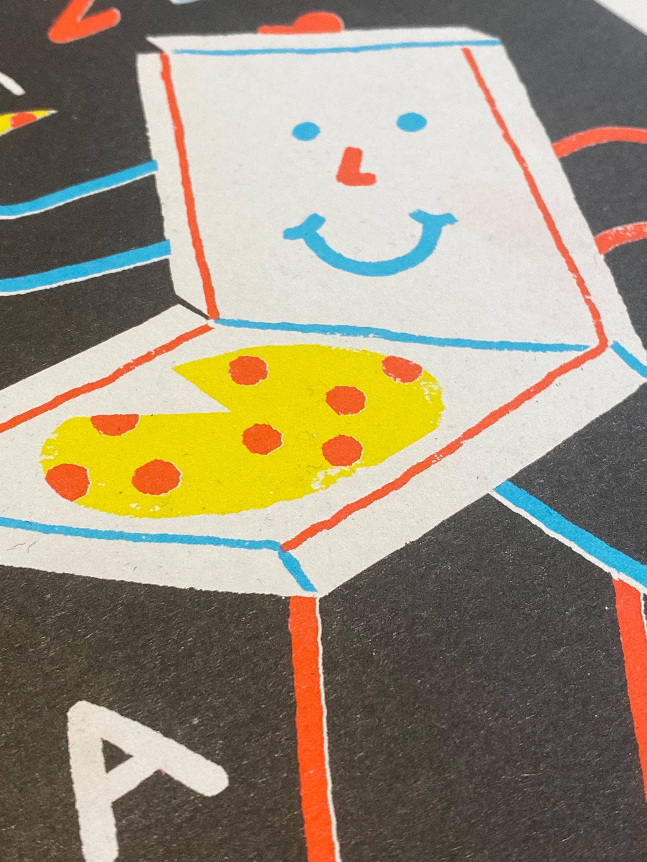 'Pizza Da Asporto' Riso Art Print (A4) by Max Machen – DOWSE