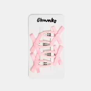 Bow Snap Clips in Pink