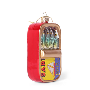 Tin of Sardines Glass Hanging Christmas Decoration
