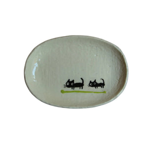 Small Japanese Cats Plate - various colours