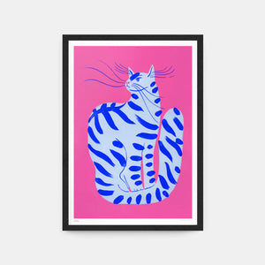 Cat with Stripes Print