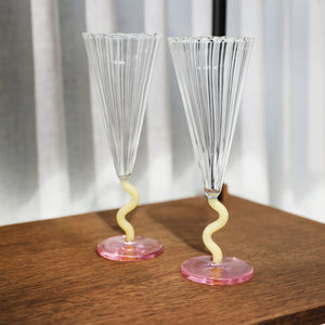 Caramel Flute Curve Glass Set