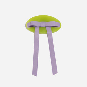 Bow Hair Clip in Lime + Lavender