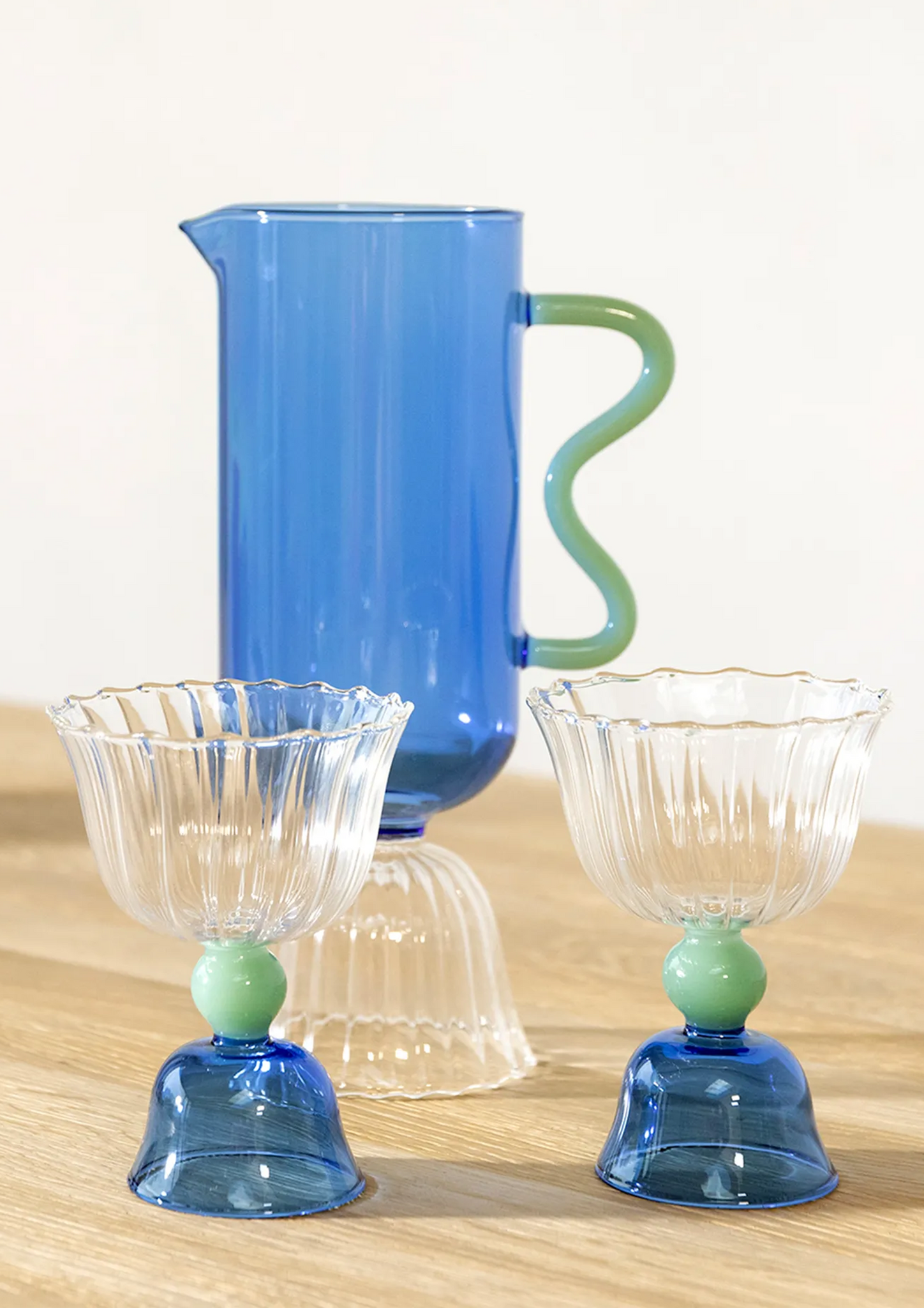 Blue Tulip Glasses - Set of two