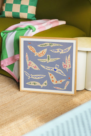 Folk Birds Art Print