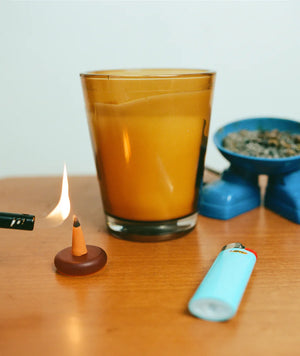 Droplet Incense Cones & Glass Stand - various aromas