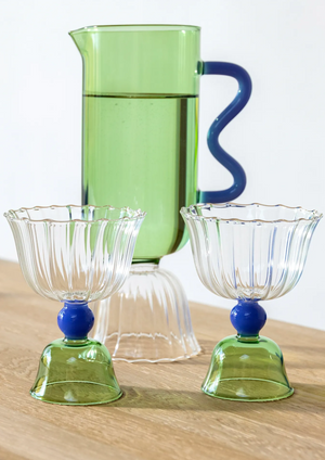 Green Tulip Glasses - Set of two