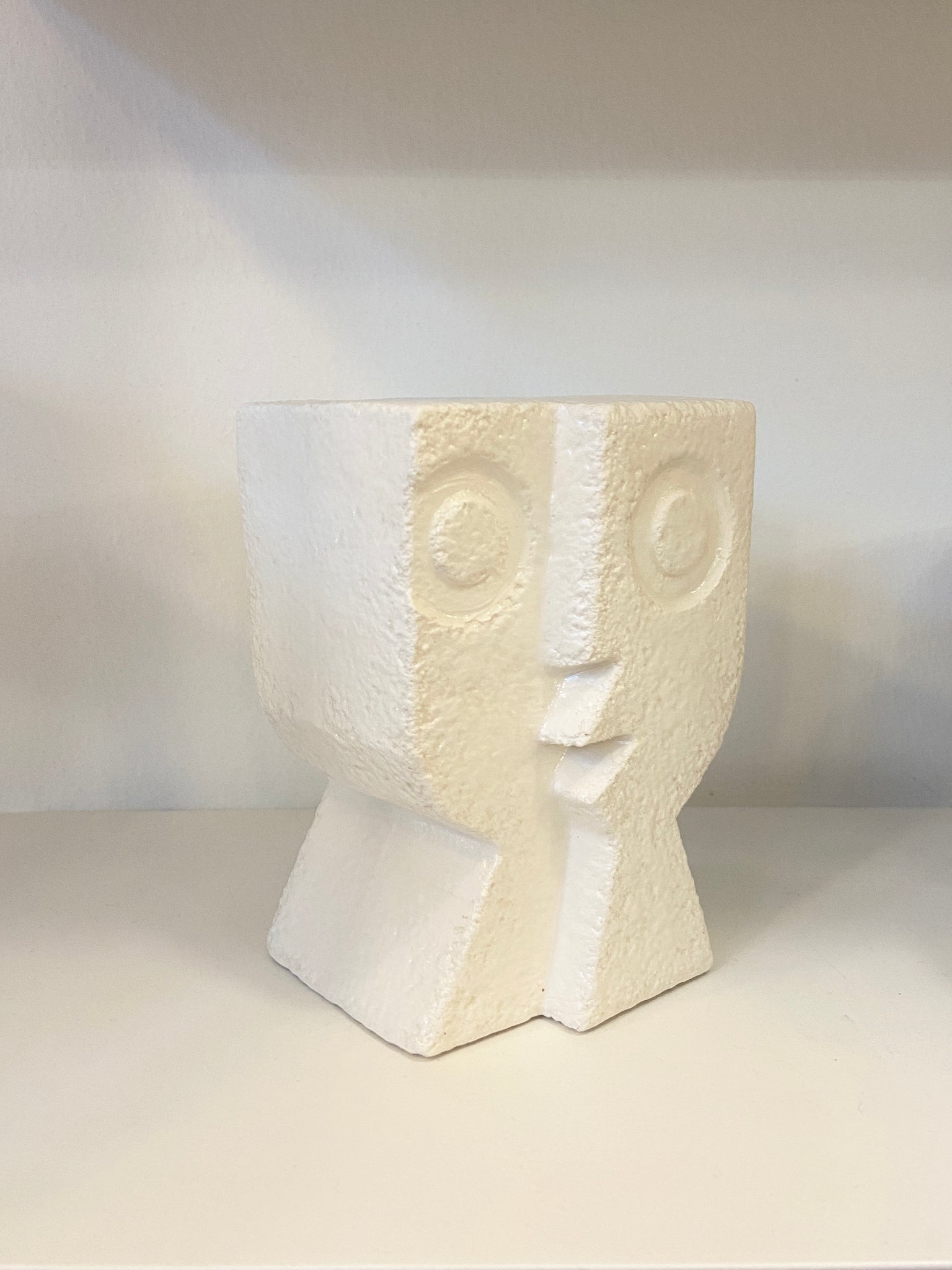 Medium Split Level Head Ceramic Sculpture