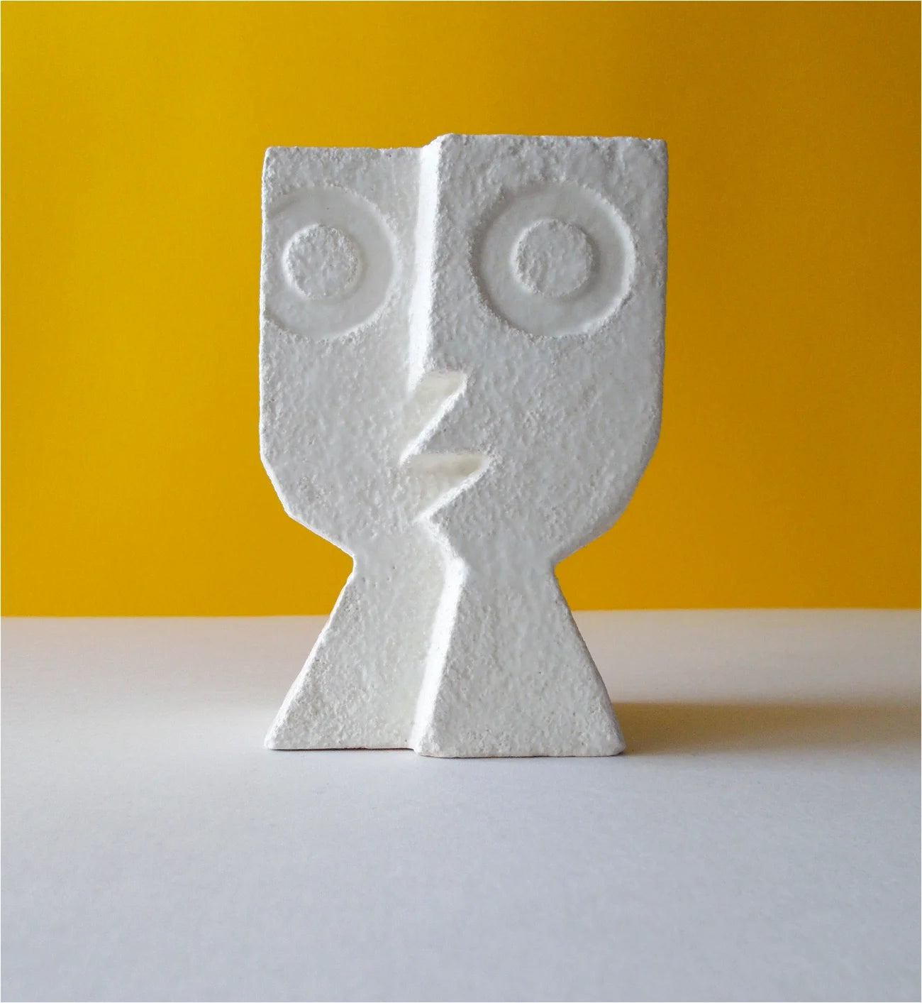 Medium Split Level Head Ceramic Sculpture