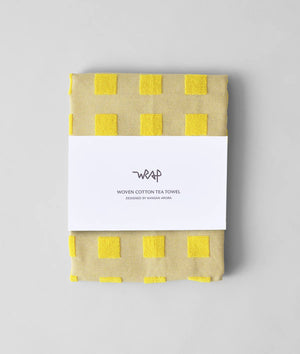 Squares Tea Towel - Yellow/Oat