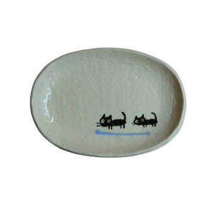 Small Japanese Cats Plate - various colours