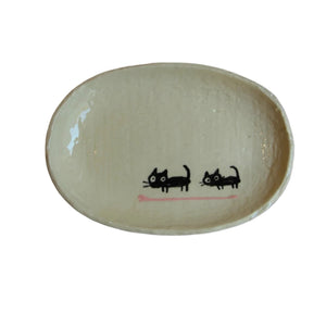 Small Japanese Cats Plate - various colours