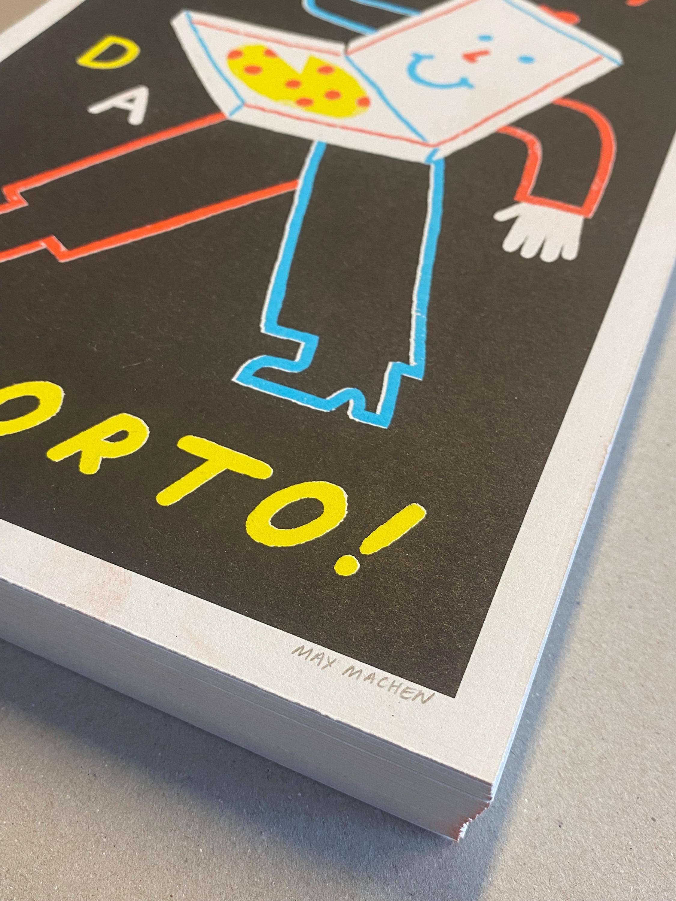 'Pizza Da Asporto' Riso Art Print (A4) by Max Machen – DOWSE
