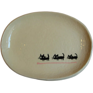 Medium Japanese Cat Plate - various colours