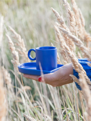 Blue Niki Espresso Cup and Plate