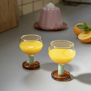 Set of 2 Amber Cantine Glasses