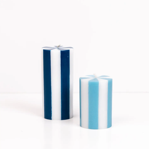 Tall Stripe Pillar Candle + other colours