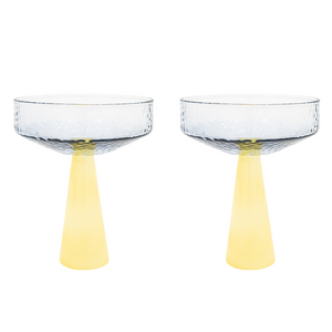 Claude Coupe Light Blue & Yellow Set of Two