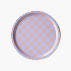 Lilac & Peach Checkerboard 31cm tray