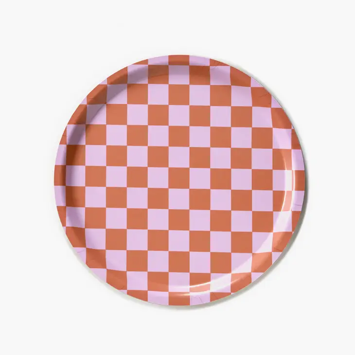 Orange & Pink Checkerboard 31cm tray