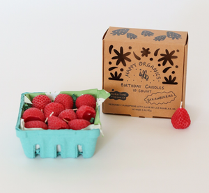 Beeswax Small Strawberry Cake Candles