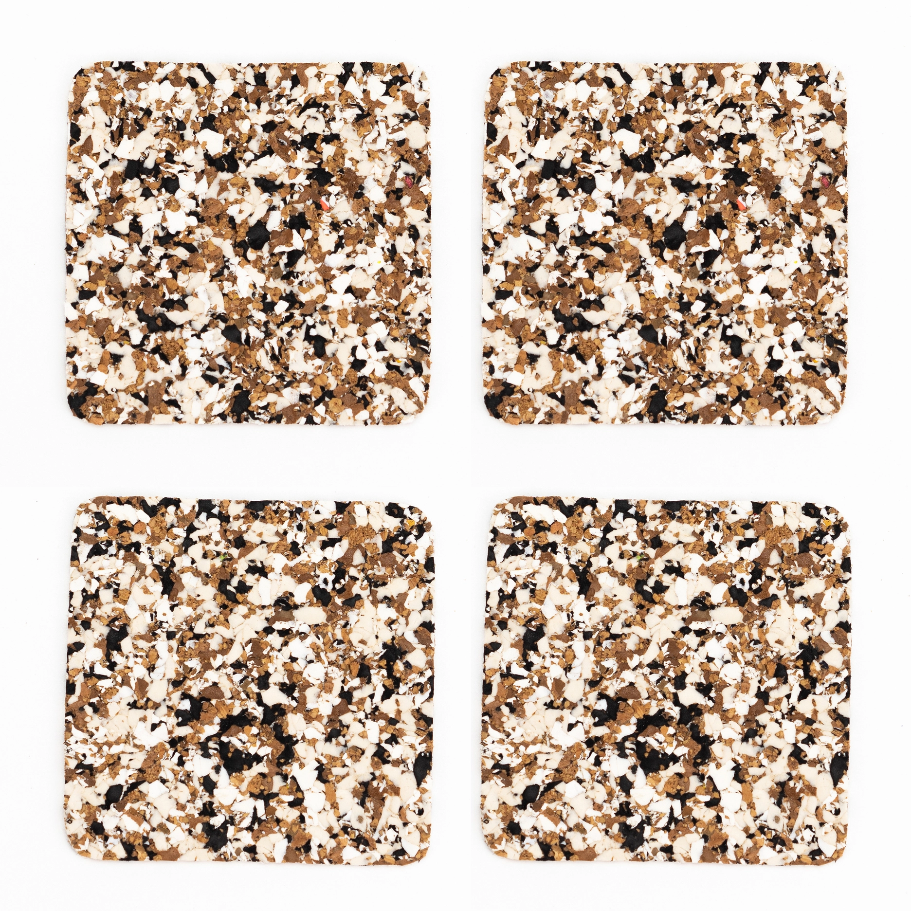 Speckled cork coasters