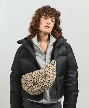 Clem Leopard Teddy Crossbody Bag