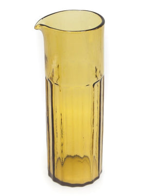 Amber Reeded Glass Carafe