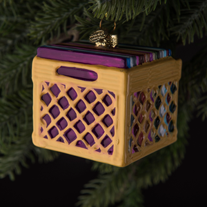 Record Crate Hanging Christmas Decoration