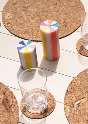 Tall Stripe Pillar Candle + other colours