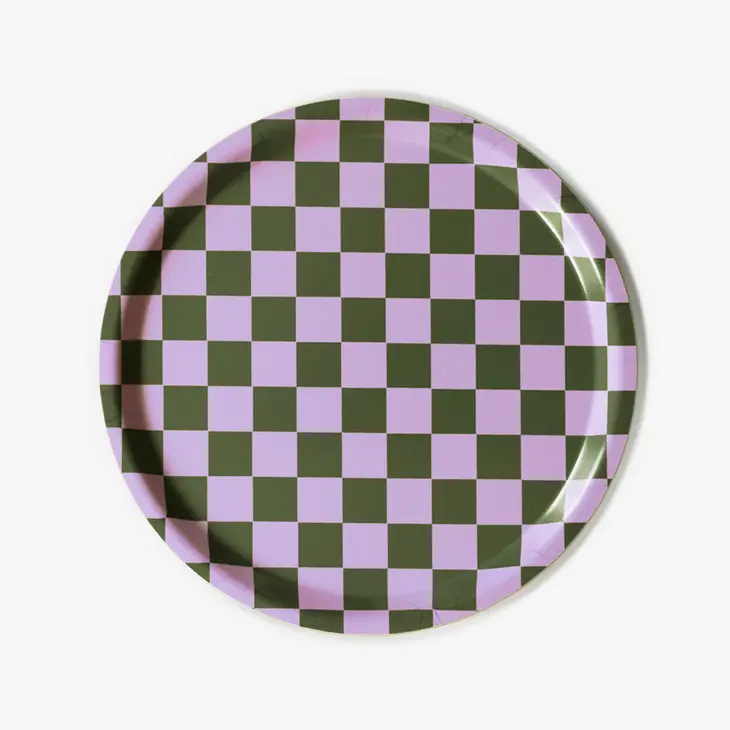 Lilac & Olive Checkerboard 31cm tray