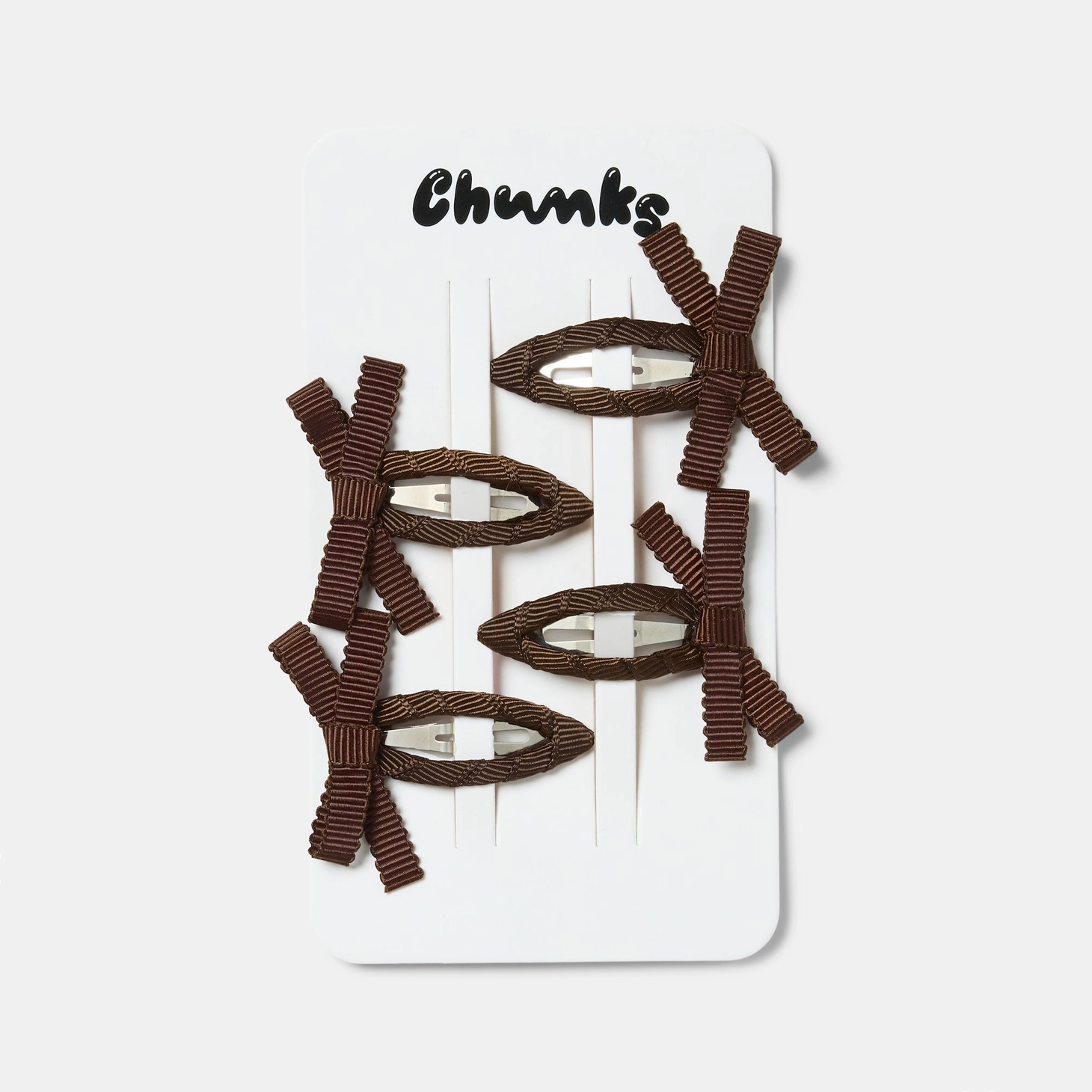 Bow Snap Clips in Chocolate