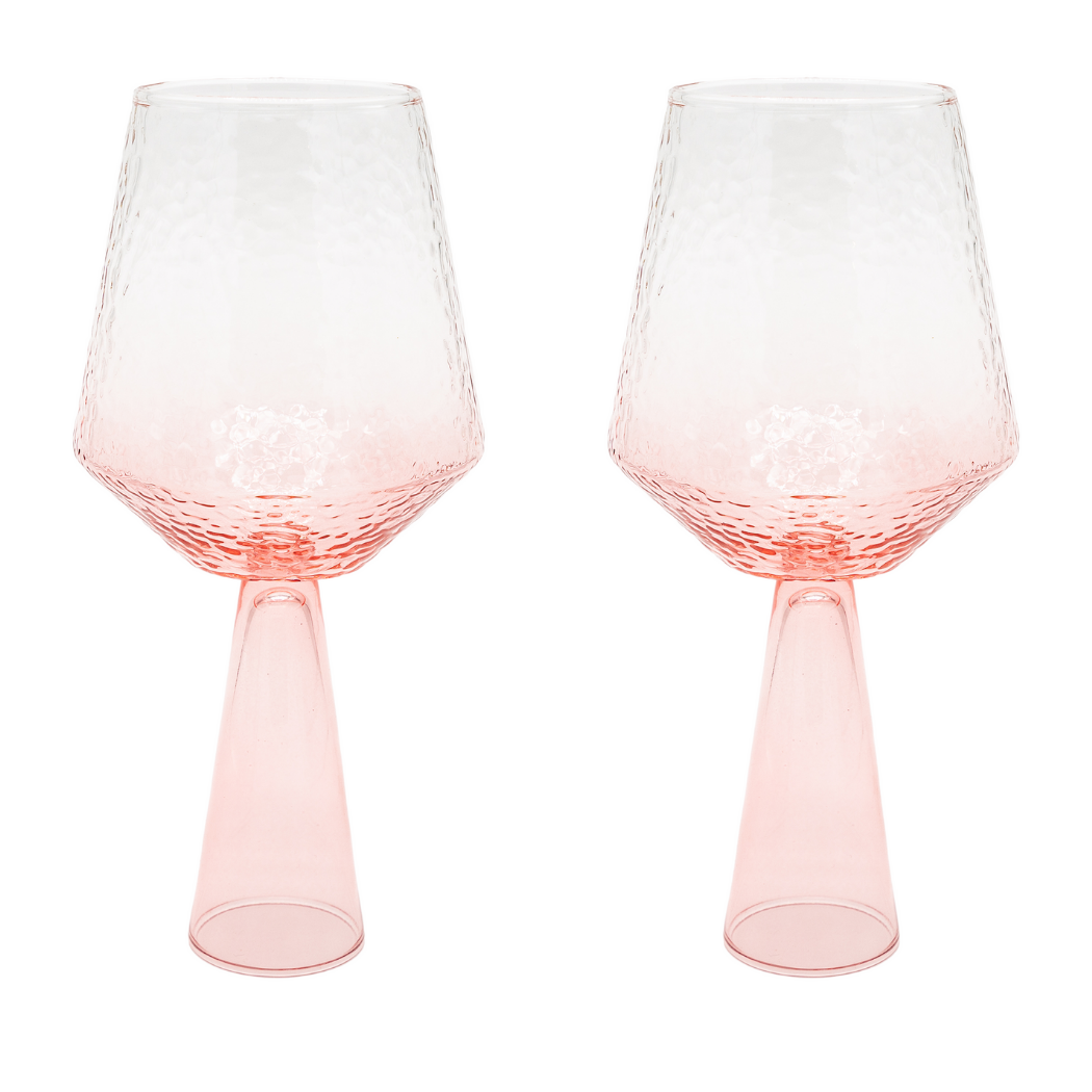 Claude Wine Glasses - Pink - Set of 2