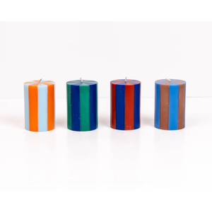 Short Stripe Pillar Candle + other colours