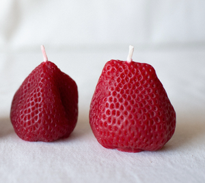 Beeswax Strawberry Cake Candles