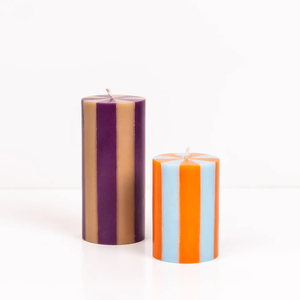 Short Stripe Pillar Candle + other colours