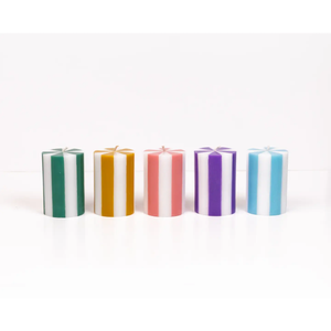 Short Stripe Pillar Candle + other colours