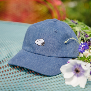 Snoopy Embroidered Dad Hat - Denim