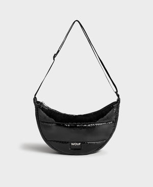 Glossy Black Crossbody Bag